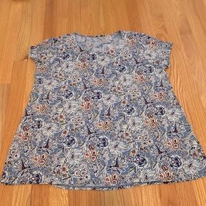 J. Jill Scoop Neck Flowery Top